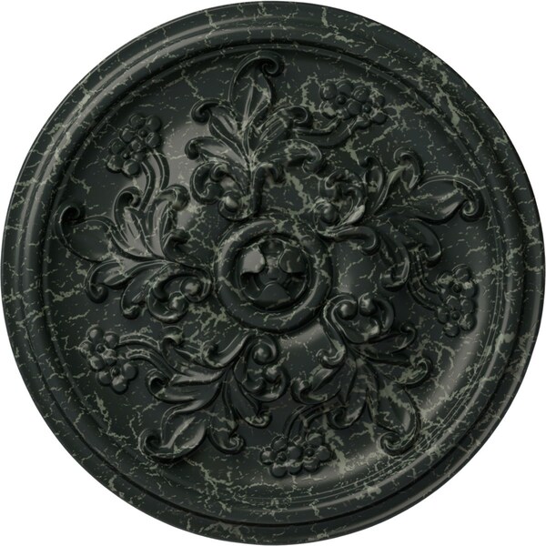 Ekena Millwork Katheryn Ceiling Medallion (Fits Canopies up to 2 1/8"), 14 1/2"OD x 2 3/4"P, Painted Turtle Crackle CM14KTPTC - main